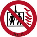 Aufkleber: Aufzug im Brandfall nicht benutzen gem...